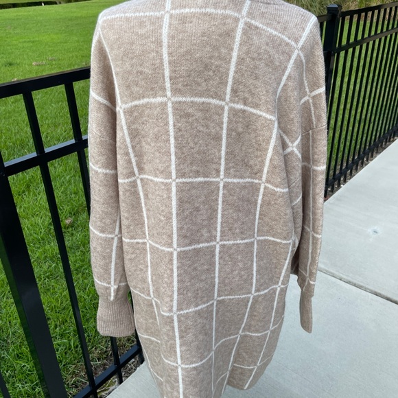 a new day Beige Checkered Long Sleeve Dress - Picture 7 of 8